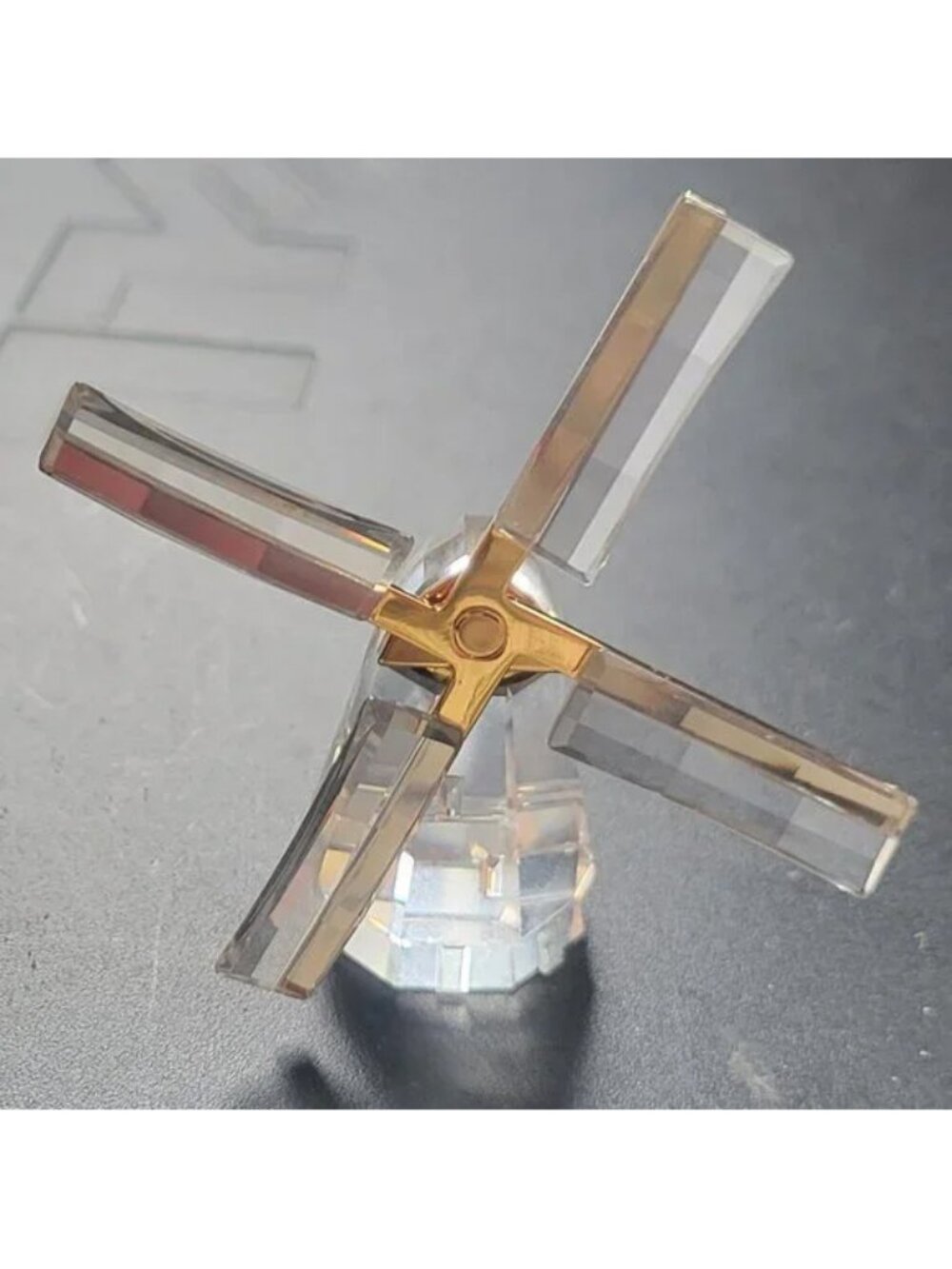 Swarovski Silver Crystal Memories Journeys Windmill Figurine 266301 Gold Trims